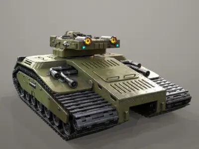 Atompunk Assault Tank -Thunderer Low-poly 3D model