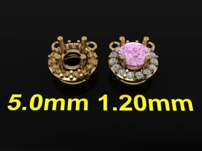 Dainty Round Halo Pendant Mix Sizes 4mm 5mm 6mm 7mm 3D print model