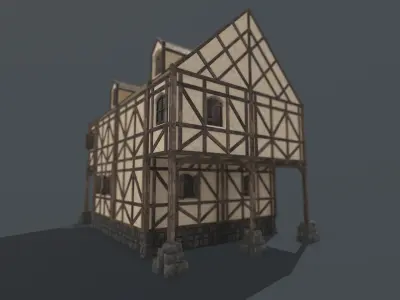 Medieval House 06 Low-poly 3D model