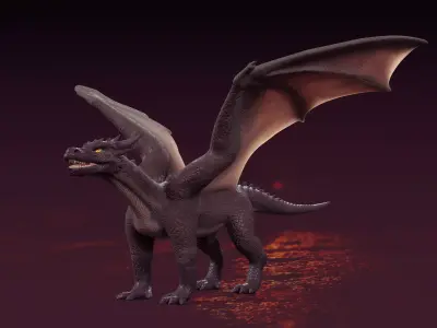 High Quality Textured Dragon Model Low-poly 3D model