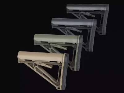 Magpul MOE Carbine ButtStock M4 AR Low-poly 3D model