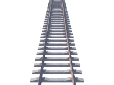 Railway Rails Low-poly 3D model