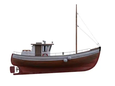 Fishing boat Low-poly 3D model purchase
