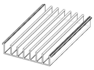 Aluminum Extruded Heat Sink MOD AL-05hs Low-poly 3D model
