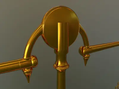 Antique balance Scale model high poly no subdivision 3D model