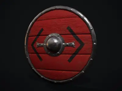 Viking shield Low-poly 3D model 37