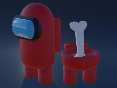 Among Us PACK Low-poly 3D model