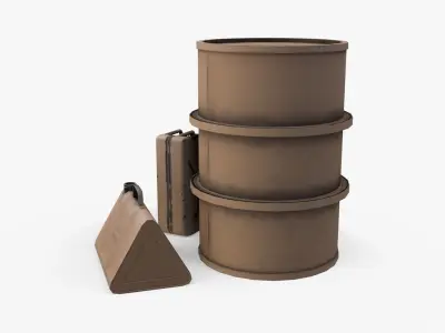 WW2 Liquid Storage Assets 01 Low-poly 3D model