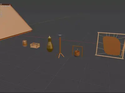 Old Village Low Poly Game Ready Asset Pack Low-poly 3D model