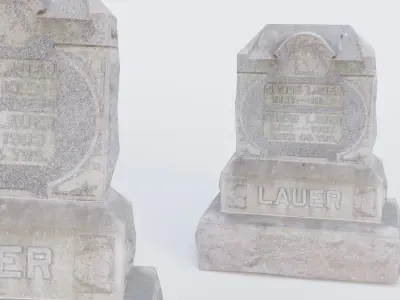 Gravestone Low-poly 3D model 6