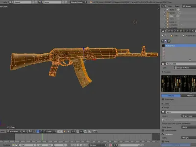 Rifle Low-Poly ak - Free low-poly 3D model