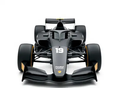 Aggressive Formula  Racer Matte Black Model Pack Low-poly 3D model