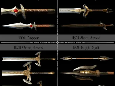 Third Medieval Colection Low-poly 3D model