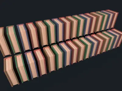 Low Poly Stylized Antique Books Low-poly 3D model