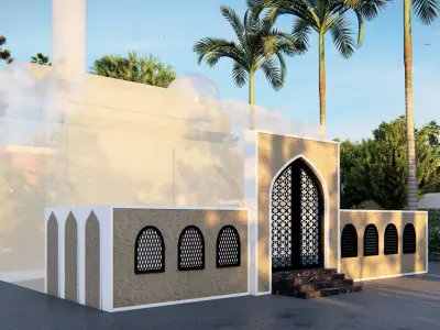 masjith fencing compound wall design 3D model