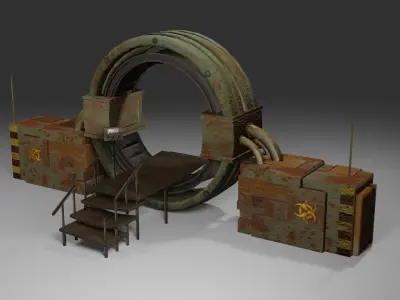 Realistic Old Rusty Portal 3D model