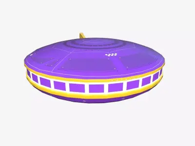 Alien Spaceship UFO A12 Cartoon - Sci Fi Spacecraft Design Low-poly 3D model