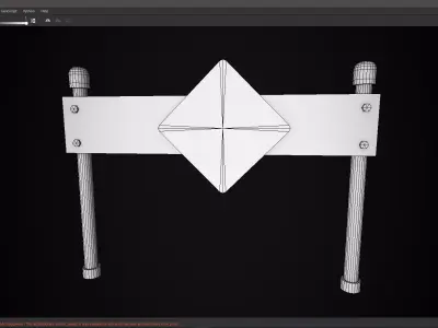 Construction Barrier Low Poly PBR Game Ready 3D Model Free low-poly 3D model