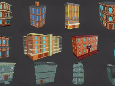 City Buildings Pack Collection 3D model