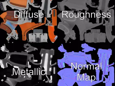 Modern Orange Blaster model pack Low-poly 3D model