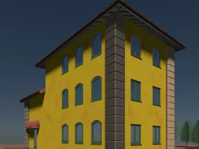 Retro building 2345 3D model