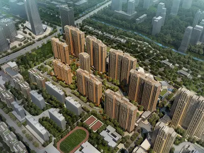 3Dmax fashion city commercial square building 293 3D model