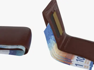 Switzerland Swiss 100 Francs Wallet Money Purse 3D model
