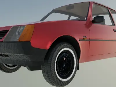 Generic Hatchback Low-poly 3D model Game Ready Free low-poly 3D model