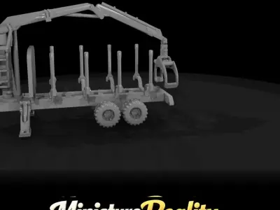 1-87 Small logging trailer with Print Ready STL 3D print model purchase
