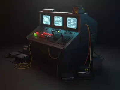 Control Console or Terminal Low-poly 3D model