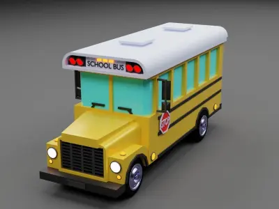 School bus Low-poly 3D model