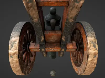 Cannon - Low Poly old Low-poly 3D model