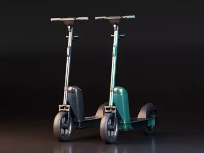 Electric scooter Low-poly 3D model by dimensionDazzle - Low-poly