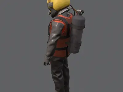 Commercial diver 3D model