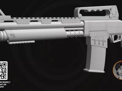 Compact Tactical Rifle - 3D Model Modern Bullpup Carbine 3D model