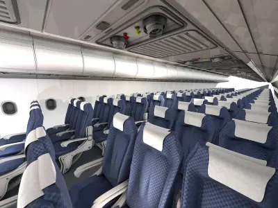 Airplane-Interior empty airplane with seats 3D model