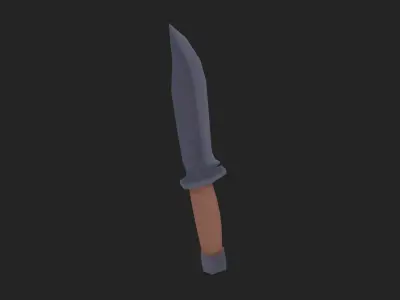 Painterly Hunting Knife Low-poly 3D model