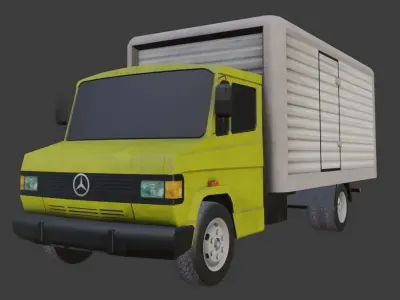 Mercedes Benz T2 Closed Truck Low-poly 3D model