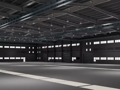 Exhibition hall warehouse interior 3D model