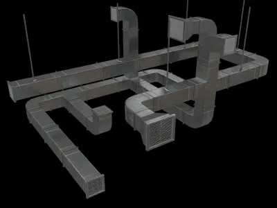 Lowpoly Modular Vents and Ducts Low-poly 3D model