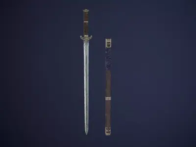 Chinese Sword Low-poly 3D model