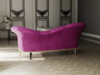 Furniture Sofa Chaise Lounge 001 Low-poly 3D model