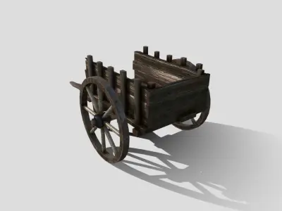 Medieval Market Cart Low-poly 3D model