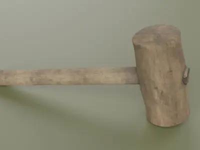 wood hammer Low-poly 3D model purchase