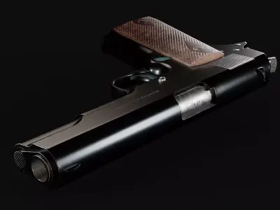 Colt M1911 - Lowpoly Game Ready Pistol 4K PBR  Low-poly 3D model