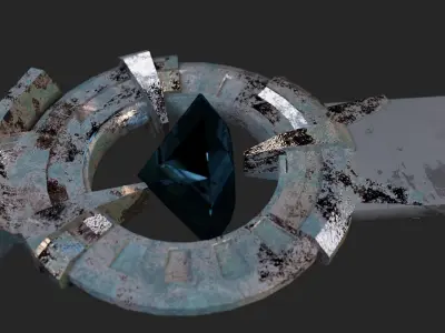 Game-Ready Post-Punk Sword Low-poly 3D model