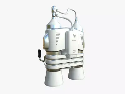 Jetpack E05 White Aluminum - SciFi Character Design Low-poly 3D model