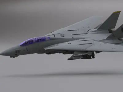 F-14 Fighter Jet Low-poly 3D model