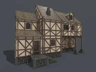 Medieval Houses PACK PBR Low-poly 3D model