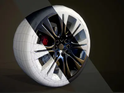 Low Poly Car Wheel Low-poly 3D model purchase